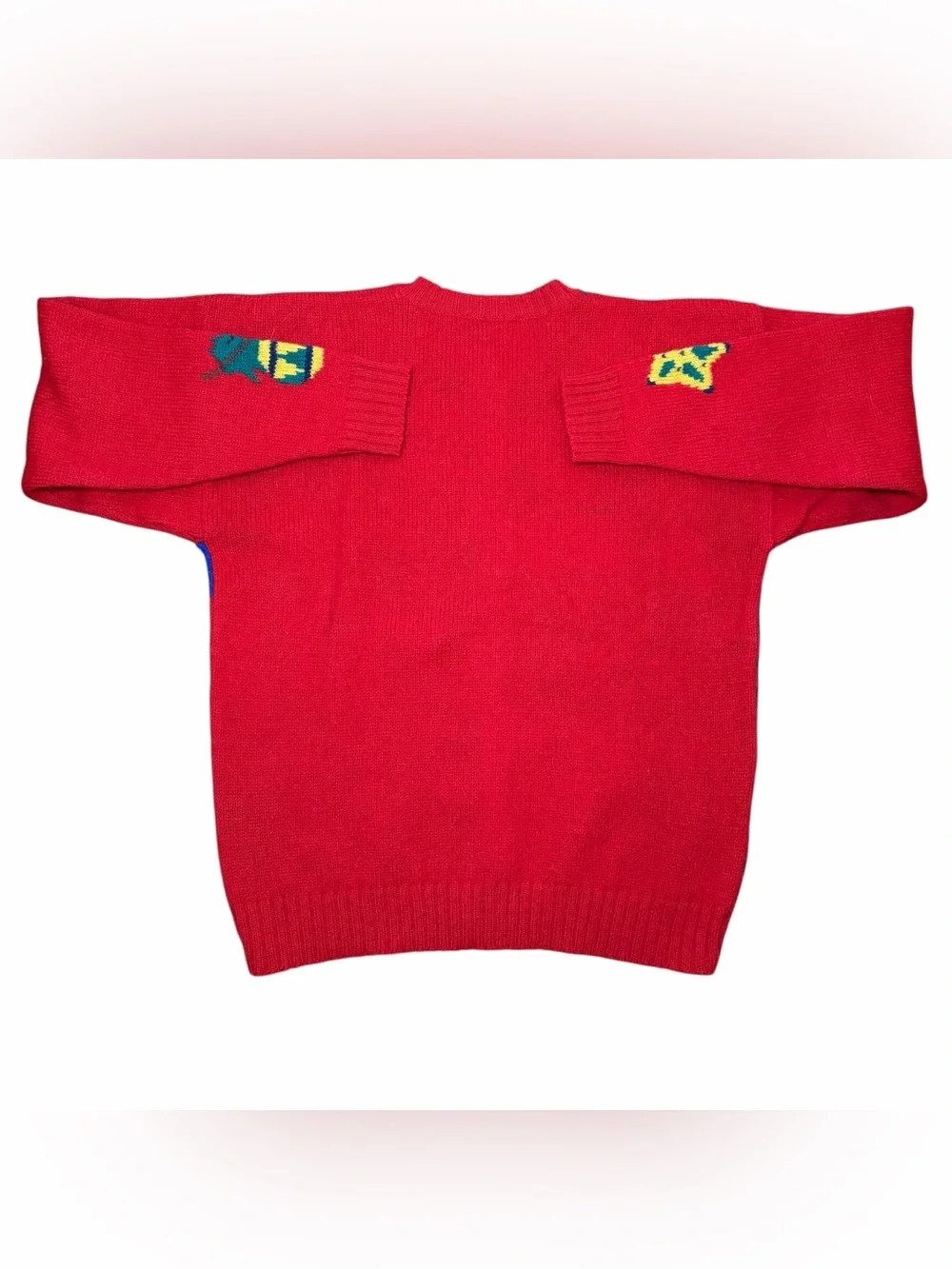 Vintage Charter Club 97% Wool Cardigan Christmas Sweater Women SMALL Red
